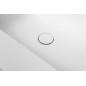 Lavabo double central EMICO, 130x50 cm, version L, Rockstone blanc mat