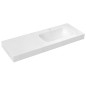 Lavabo EMICO à droite, 140x50 cm, version L, Rockstone blanc mat