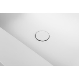 Lavabo EMICO à droite, 140x50 cm, version L, Rockstone blanc mat
