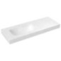 EMICO Lavabo à gauche, 150x50 cm, version L, Tapis blanc Rockstone