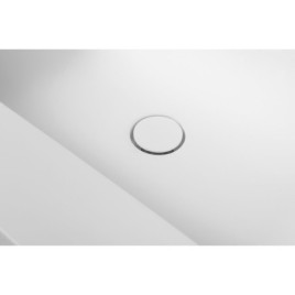 EMICO Lavabo à gauche, 150x50 cm, version L, Tapis blanc Rockstone