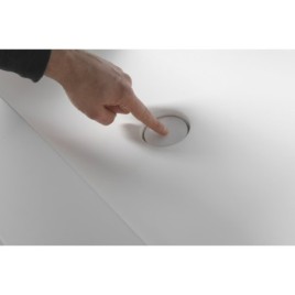 EMICO Lavabo à gauche, 150x50 cm, version L, Tapis blanc Rockstone