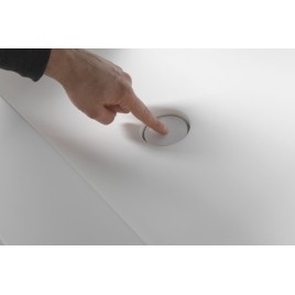 Lavabo EMICO à gauche, 160x50 cm, version L, Rockstone blanc mat