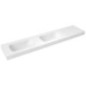 EMICO Double-Washbasin à gauche, 240x50 cm, version L, Rockstone blanc mat
