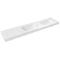 EMICO Double-Washbasin à droite, 240x50 cm, version L, Rockstone blanc mat