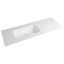 ARUBA Washbasin gauche, 130x51,5 cm, Rockstone blanc mat