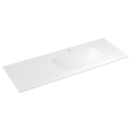 Lavabo ARUBA à droite, 130x51,5 cm, Rockstone blanc mat