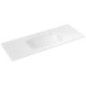 ARUBA Double-Washbasin Central, 140x51,5 cm, Rockstone blanc mat