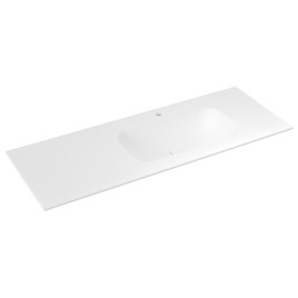 Lavabo ARUBA à droite, 150x51,5 cm, Rockstone blanc mat
