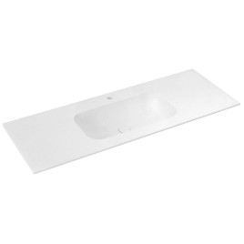 ARUBA Double-Washbasin Central, 150x51,5 cm, Rockstone blanc mat