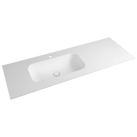 ARUBA Washbasin gauche, 160x51,5 cm, Rockstone blanc mat