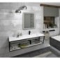 Lavabo ARUBA à droite, 160x51,5 cm, Rockstone blanc mat