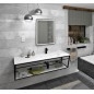 ARUBA Washbasin right, 170x51,5 cm, Rockstone white mat