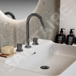 Ideal Standard Joy - Mitigeur de lavabo, installation 3 trous, avec vidage, Magnetic Grey BC783A5