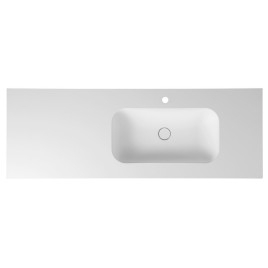 ARUBA Washbasin right, 200x51,5 cm, Rockstone white mat