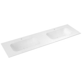 ARUBA Double-Washbasin Central, 170x51,5 cm, Rockstone blanc mat