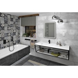 ARUBA Bracket avec plateau 138,4x40x49 cm, noir mat