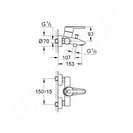 Grohe Feel - Mitigeur de baignoire, chrome 32269000