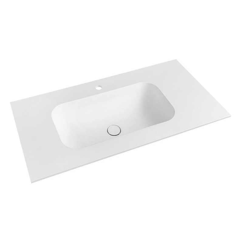 TREOS lavabo 76,6x51,3 cm, Rockstone, blanc mat