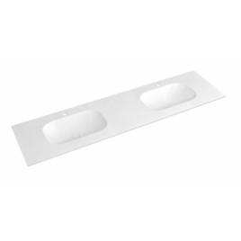 TREOS double lavabo 171,6x51,3 cm, Rockstone, blanc mat