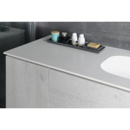TREOS double lavabo 171,6x51,3 cm, Rockstone, blanc mat