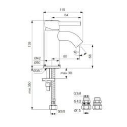 Ideal Standard CeraLine - Mitigeur de lavabo, chrome BC185AA