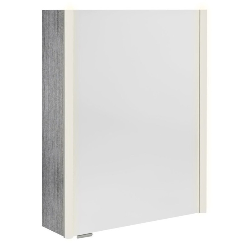ALIX Armoire miroir avec éclairage LED 56x70x17,5cm, gauche/droite, chêne argenté ALIX Armoire miroir avec éclairage LED 56x70x17,5cm, gauche/droite, chêne argenté