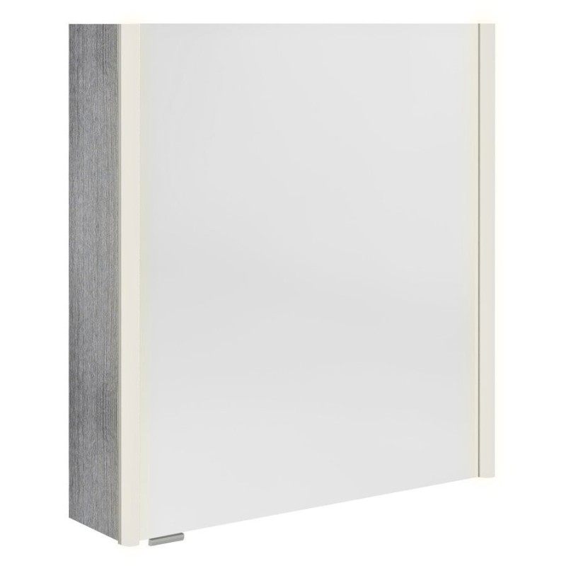 ALIX Armoire miroir avec éclairage LED 66x70x17,5cm, gauche/droite, chêne argenté ALIX Armoire miroir avec éclairage LED 66x70x17,5cm, gauche/droite, chêne argenté