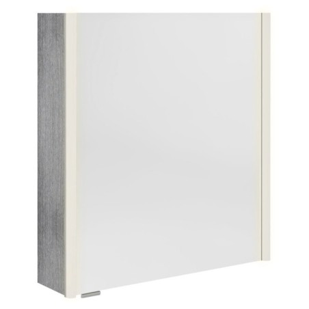 ALIX Armoire miroir avec éclairage LED 66x70x17,5cm, gauche/droite, chêne argenté
