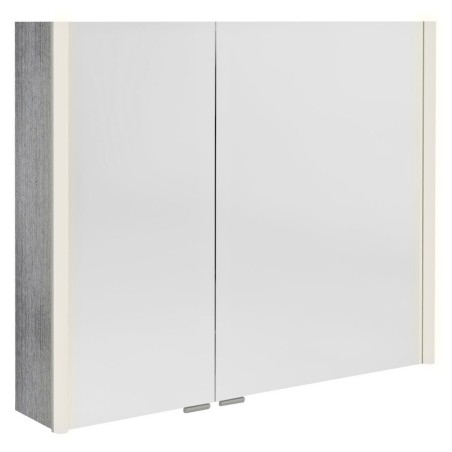 ALIX Armoire miroir avec éclairage LED 86x70x17,5cm, chêne argenté