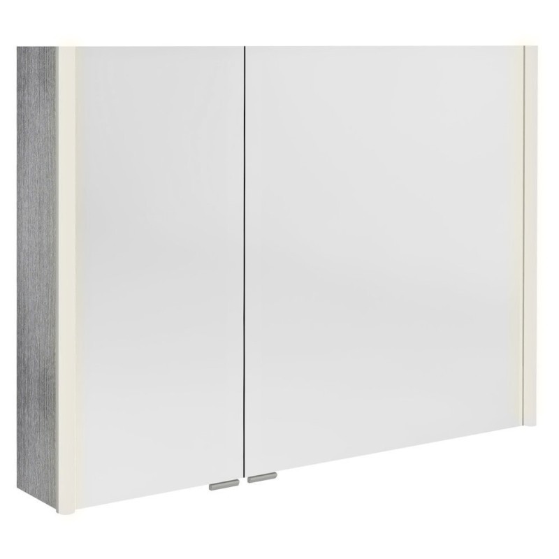 Armoire de toilette ALIX avec éclairage LED 96x70x17,5cm, chêne argenté Armoire de toilette ALIX avec éclairage LED 96x70x17,5cm, chêne argenté