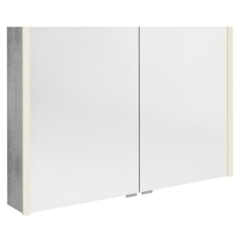 ALIX Armoire miroir avec éclairage LED 106x70x17,5cm, chêne argenté