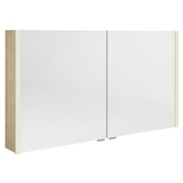 ALIX Armoire avec éclairage LED, 2x portes, 126x70x17,5cm, Elm Bardini