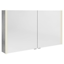 ALIX Armoire à glace avec éclairage LED, 2 portes, 126x70x17,5cm, chêne argenté