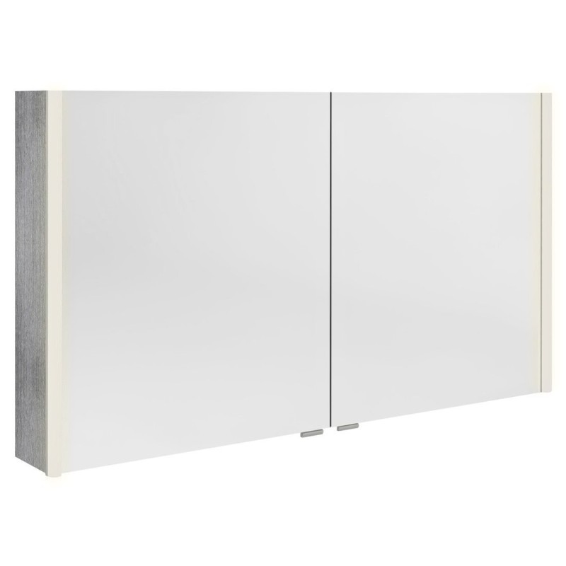 ALIX Armoire à glace avec éclairage LED, 2 portes, 126x70x17,5cm, chêne argenté ALIX Armoire à glace avec éclairage LED, 2 portes, 126x70x17,5cm, chêne argenté