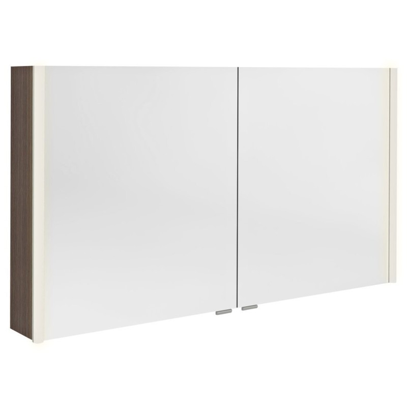 ALIX Armoire avec éclairage LED, 2x portes, 126x70x17,5cm, Pine Rustic