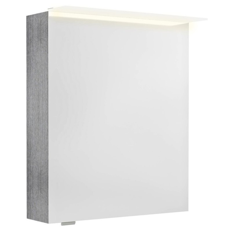 LINEX armoire miroir incl. Lumière LED, 60x70x15cm, gauche/droite, chêne argenté LINEX armoire miroir incl. Lumière LED, 60x70x15cm, gauche/droite, chêne argenté