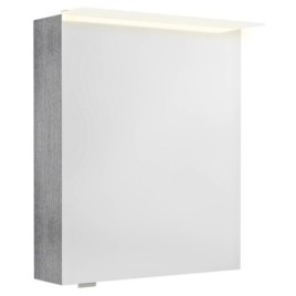 LINEX armoire miroir incl. Lumière LED, 60x70x15cm, gauche/droite, chêne argenté