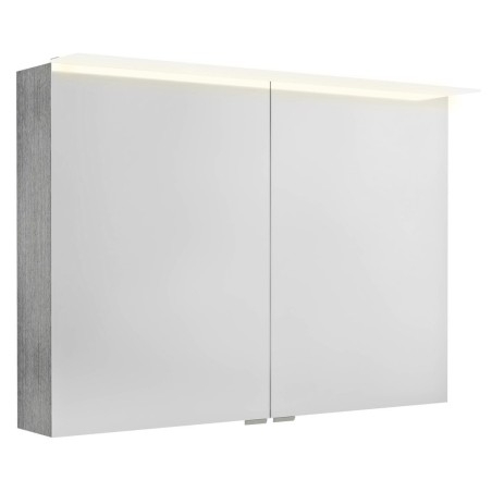 LINEX armoire miroir incl. Lumière LED, 100x70x15cm, chêne argenté