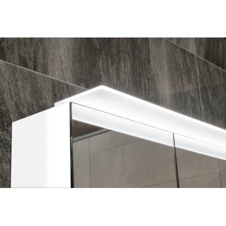 LINEX armoire miroir incl. Lumière LED, 100x70x15cm, chêne argenté