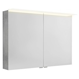 LINEX armoire miroir incl. Lumière LED, 100x70x15cm, chêne argenté