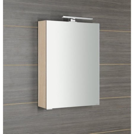 MIRRÓ miroir armoire incl. Lumière LED, 50x70x16cm, gauche/droite, Elm Bardini