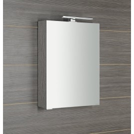 MIRRÓ miroir armoire incl. Lumière LED, 50x70x16cm, gauche/droite, chêne argenté
