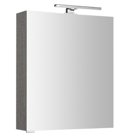 MIRRÓ miroir armoire incl. Lumière LED, 60x70x16cm, gauche/droite, chêne argenté