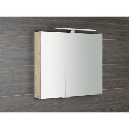 MIRRÓ miroir armoire incl. Lumière LED, 80x70x16cm, Elm Bardini