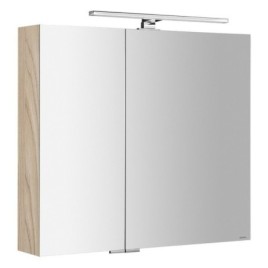 MIRRÓ miroir armoire incl. Lumière LED, 80x70x16cm, Elm Bardini