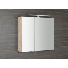 MIRRÓ miroir armoire incl. Lumière LED, 80x70x16cm, Elm Bardini