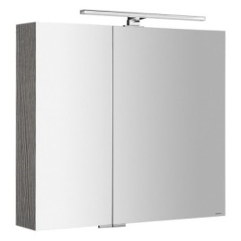 MIRRÓ miroir armoire incl. Lumière LED, 80x70x16cm, chêne argenté