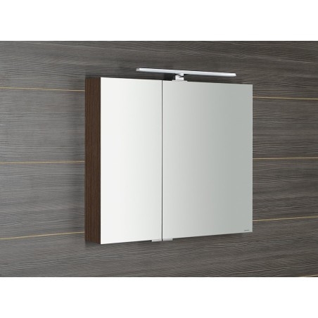 MIRRÓ miroir armoire incl. Lumière LED, 80x70x16cm, Pine Rustic