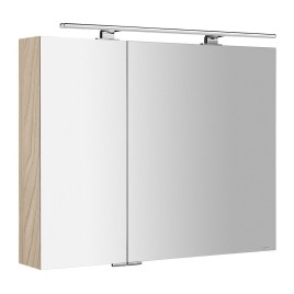 MIRRÓ miroir armoire incl. Lumière LED, 90x70x16cm, Elm Bardini